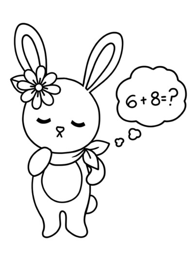 math bunny coloring page