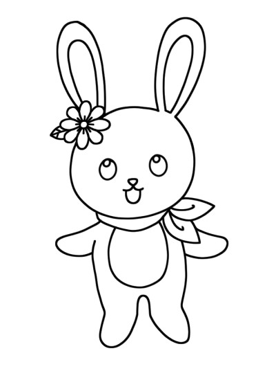 school bunny coloring page