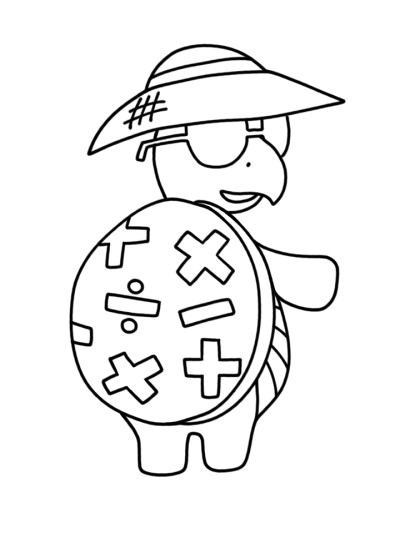 math turtle coloring page