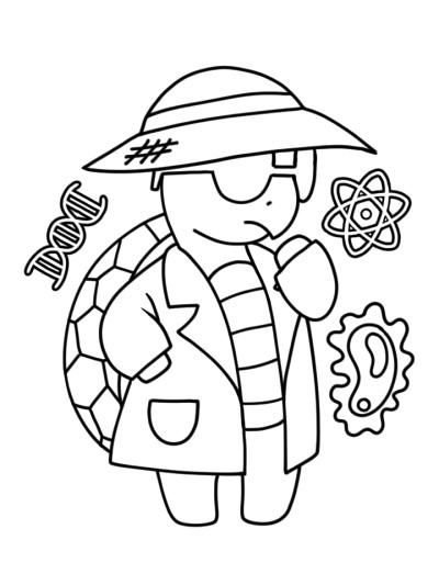 science turtle coloring page