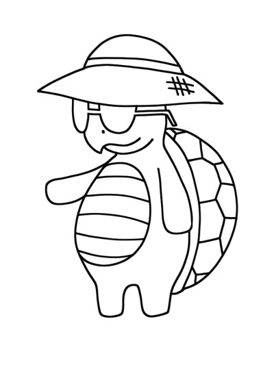 school turtle coloring page