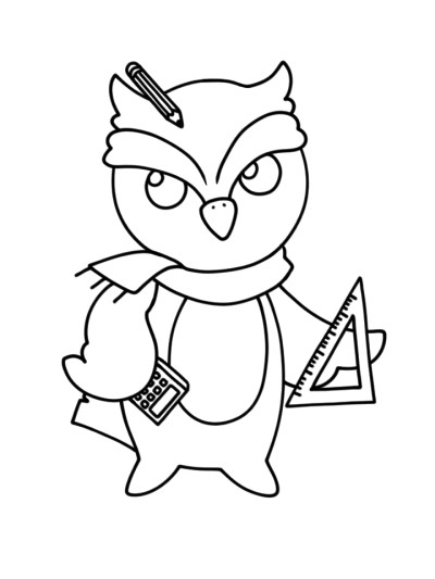 math owl coloring page