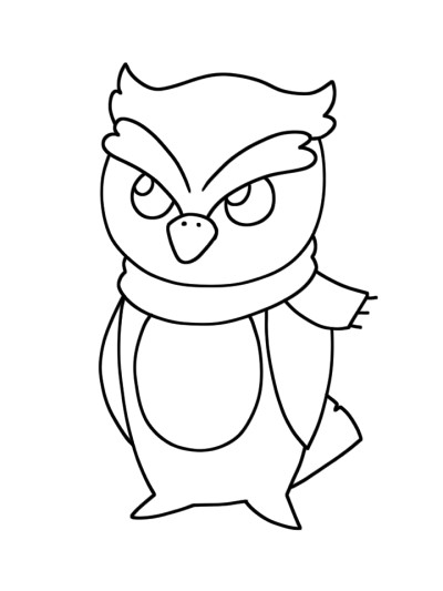 school owl coloring page