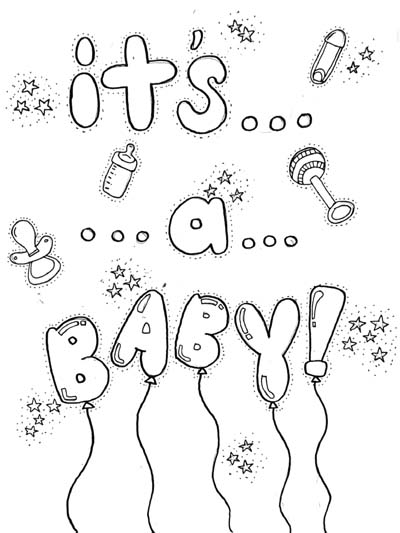 it's a baby word art coloring page