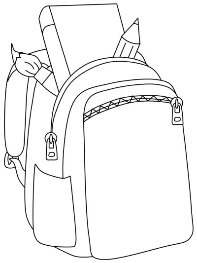 backpack coloring page