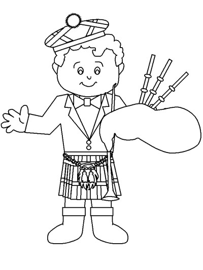 bagpiper coloring page