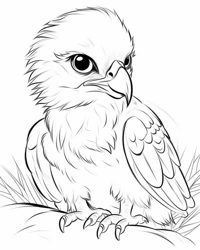 baby bald eagle coloring page