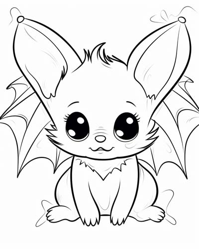 baby bat coloring page