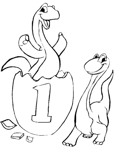 dinosaur birthday coloring page