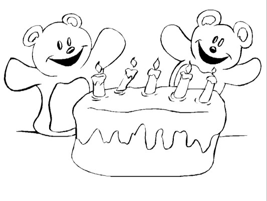 birthday cake coloring page