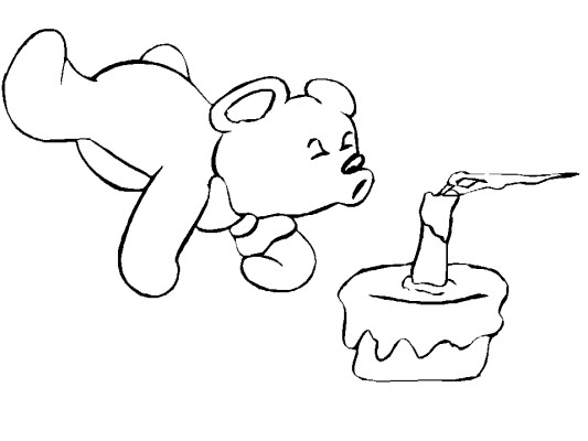 blowing out the candles coloring page