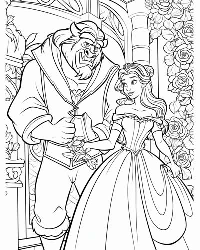 Beauty and the Beast coloring page