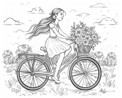 cruiser bike Coloring Page