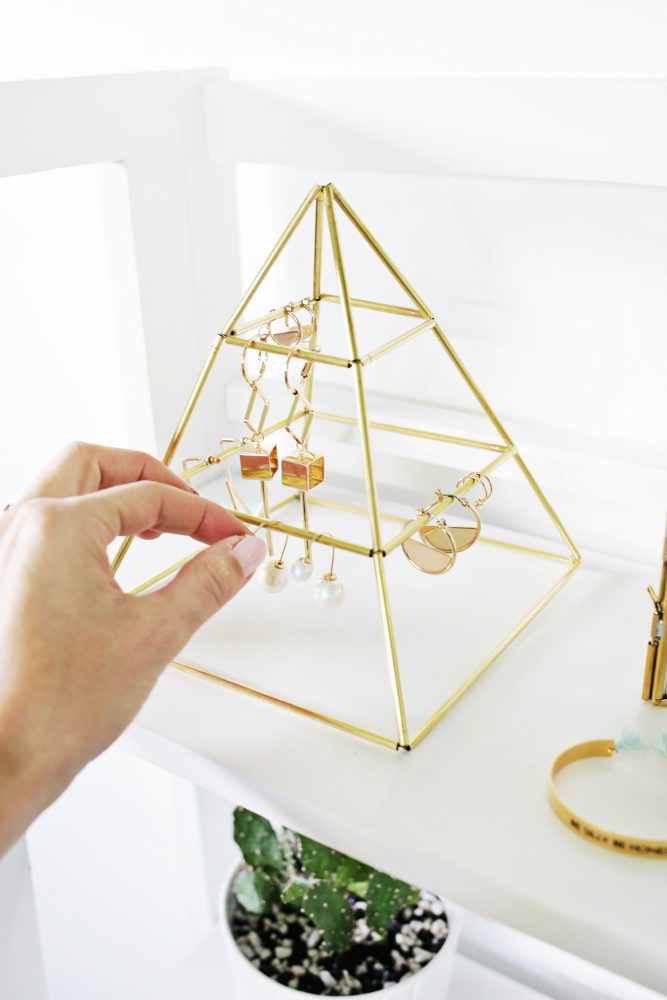 Brass Earring Pyramid