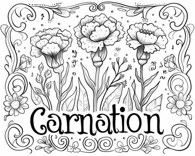 cartoon carnation coloring page