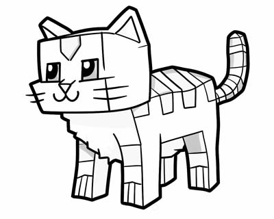 minecraft cat coloring page