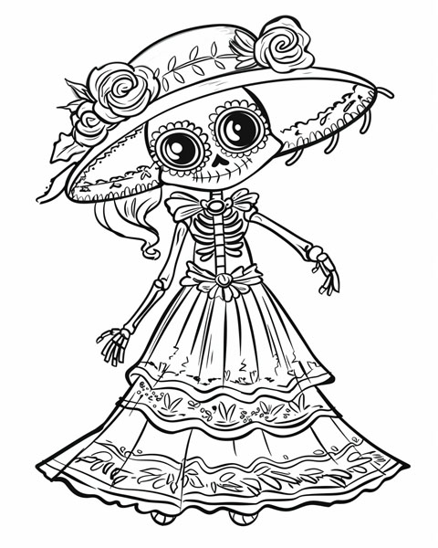 catrina coloring page