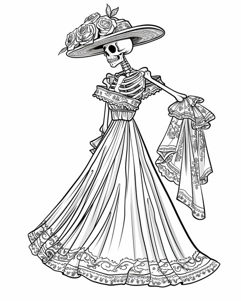 catrina coloring page