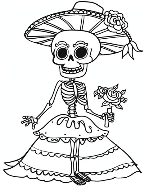 catrina coloring page