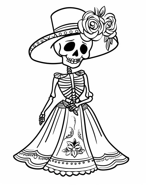 catrina coloring page