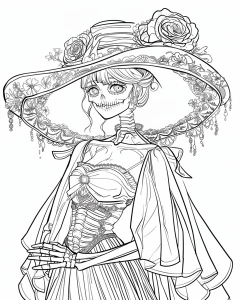 catrina coloring page