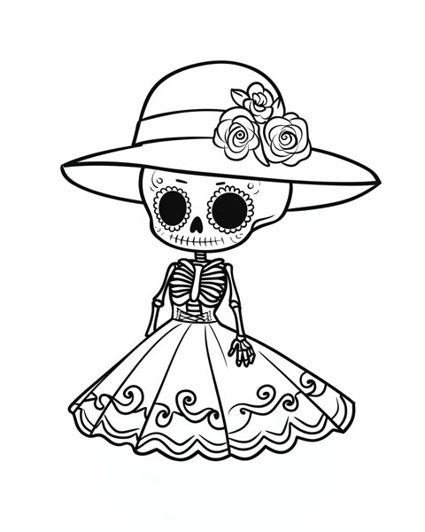 catrina coloring page