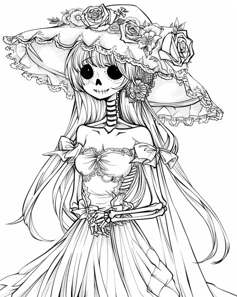 catrina coloring page