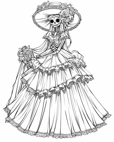 catrina coloring page