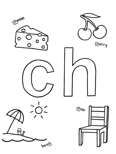 What contains ch coloring page