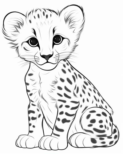 baby cheetah coloring page