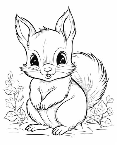 baby chipmunk coloring page