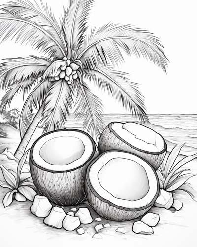 coconuts coloring page