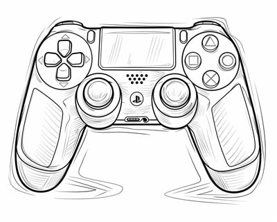 video game controller coloring page