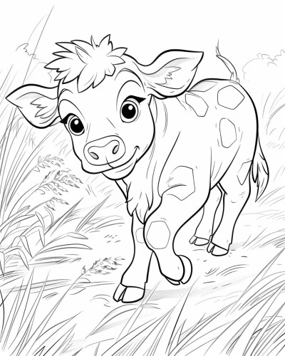 baby cow coloring page