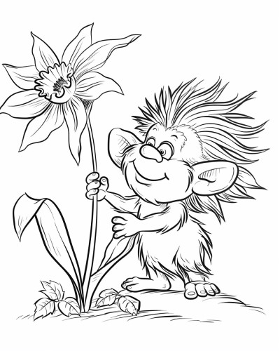 daffodil troll coloring page