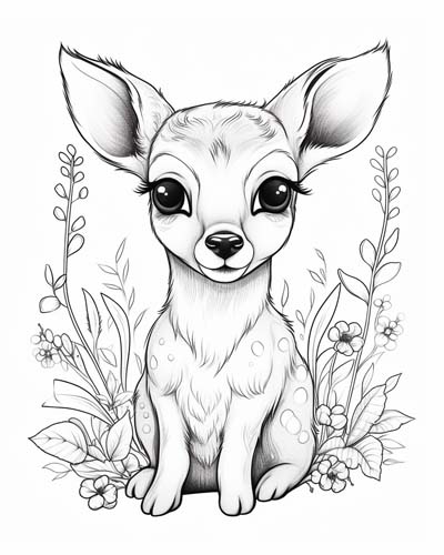 baby deer coloring page