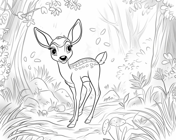 world animal day coloring page of a deer