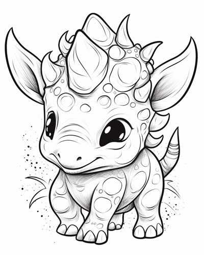 baby dinosaur coloring page