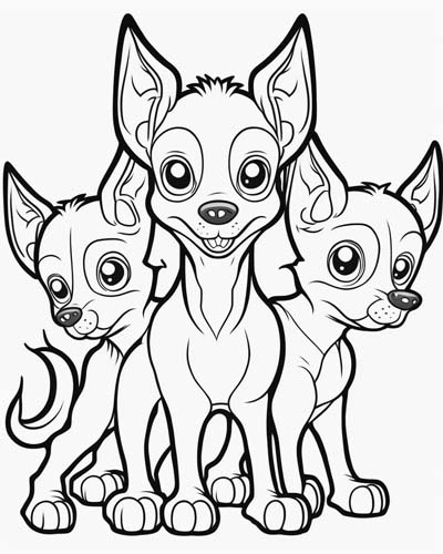 happy puppies coloring book page