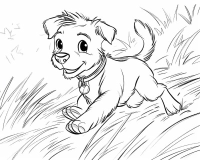 dog running coloring page