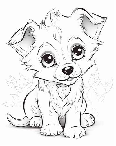 baby dog coloring page