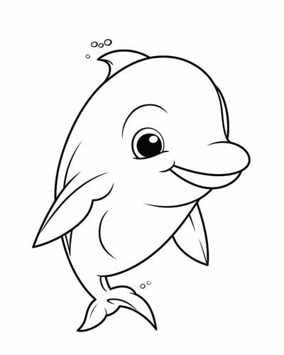 baby dolphin coloring page