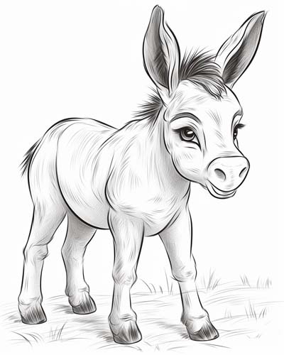 baby donkey coloring page