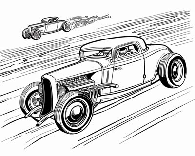 Drag Racing coloring page