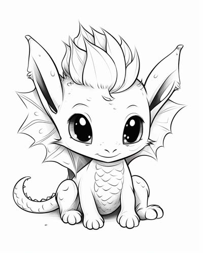 baby dragon coloring page