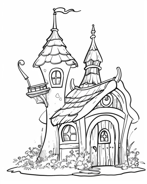 the dwarves' house coloring page