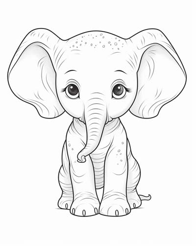 baby elephant coloring page