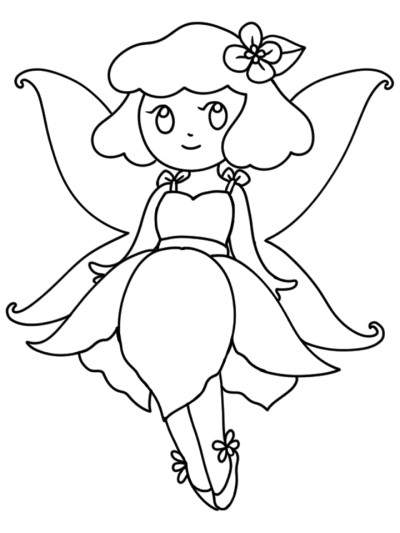 spring fairy coloring page