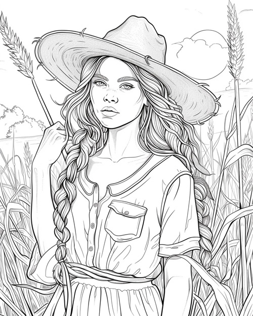 farmer coloring page