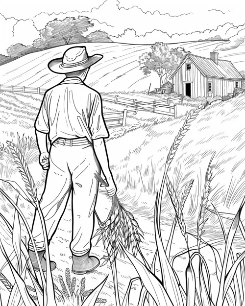 farmer coloring page